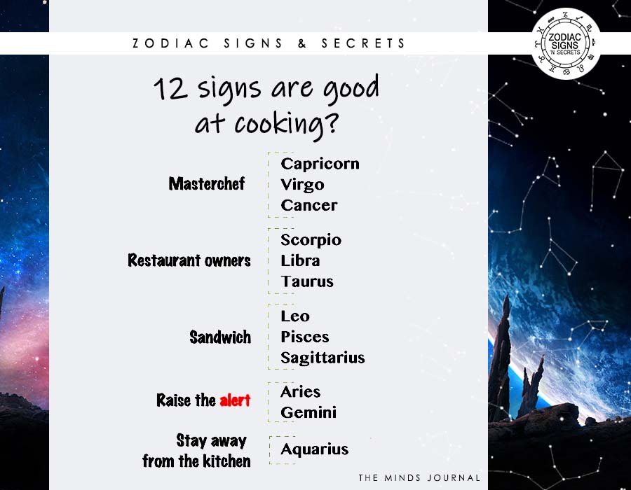12 Signs Are At Cooking