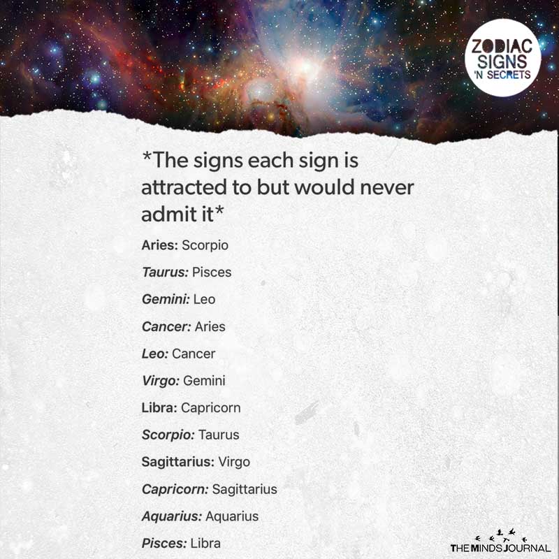 The Signs Each Sign Is Attracted To But Would Never Admit It