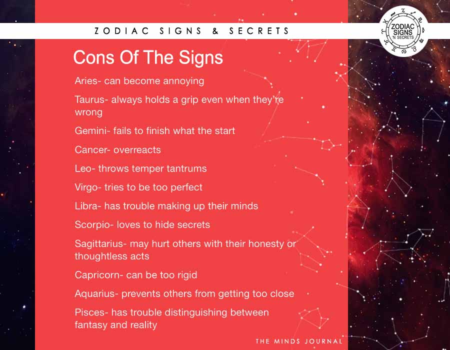 Cons Of The Signs