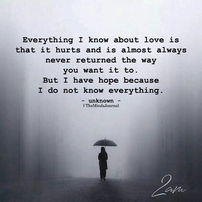 Everything I Know About Love Is That  It Hurts