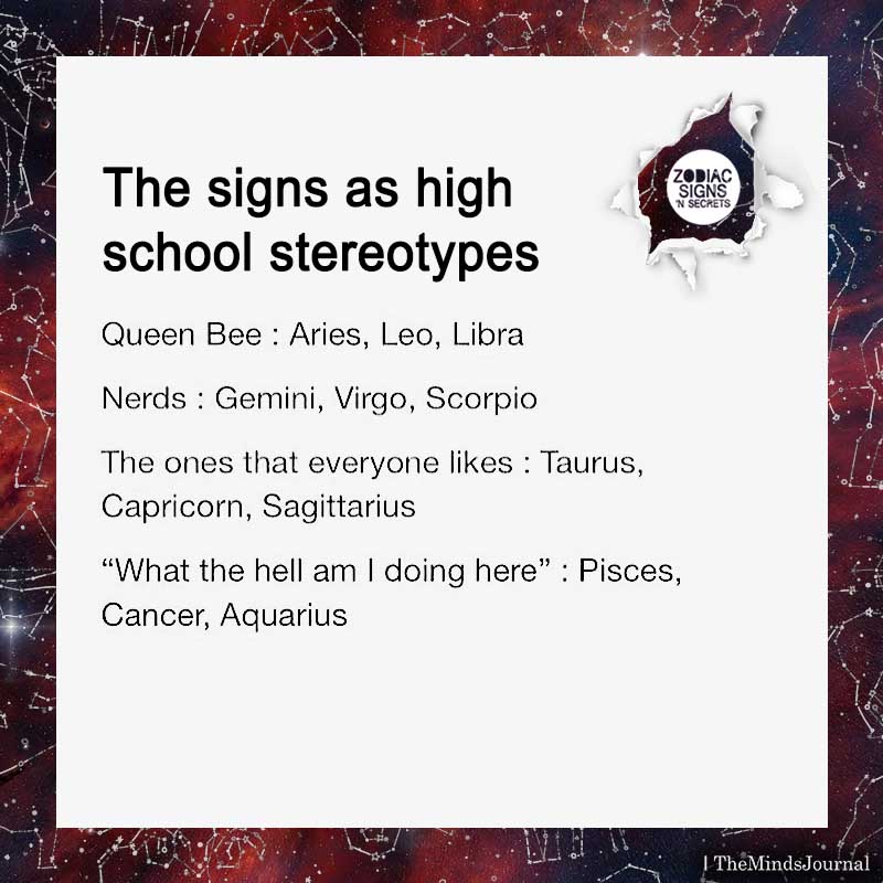 The Signs As High School Stereotypes