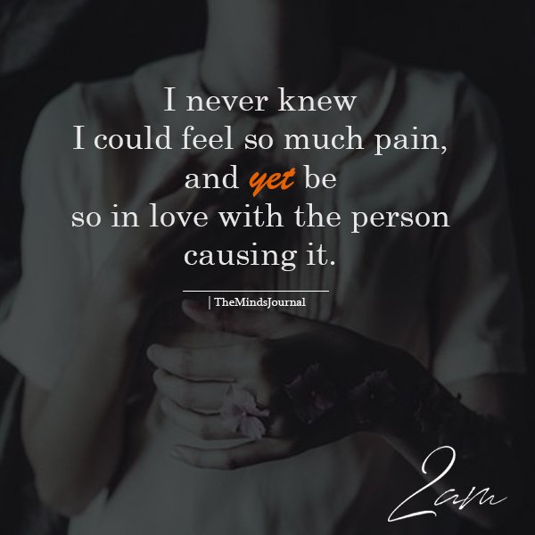 I Never Knew I Could Feel So Much Pain