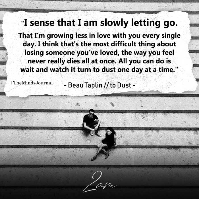 I Sense That I Am Slowly Letting Go