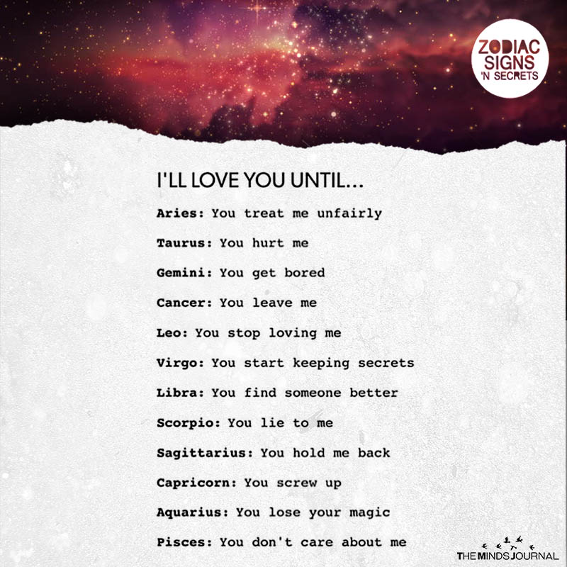 I’ll love You Until…
