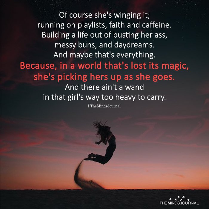 Of Course She’s Winging It; Running On Playlists, Faith And Caffeine