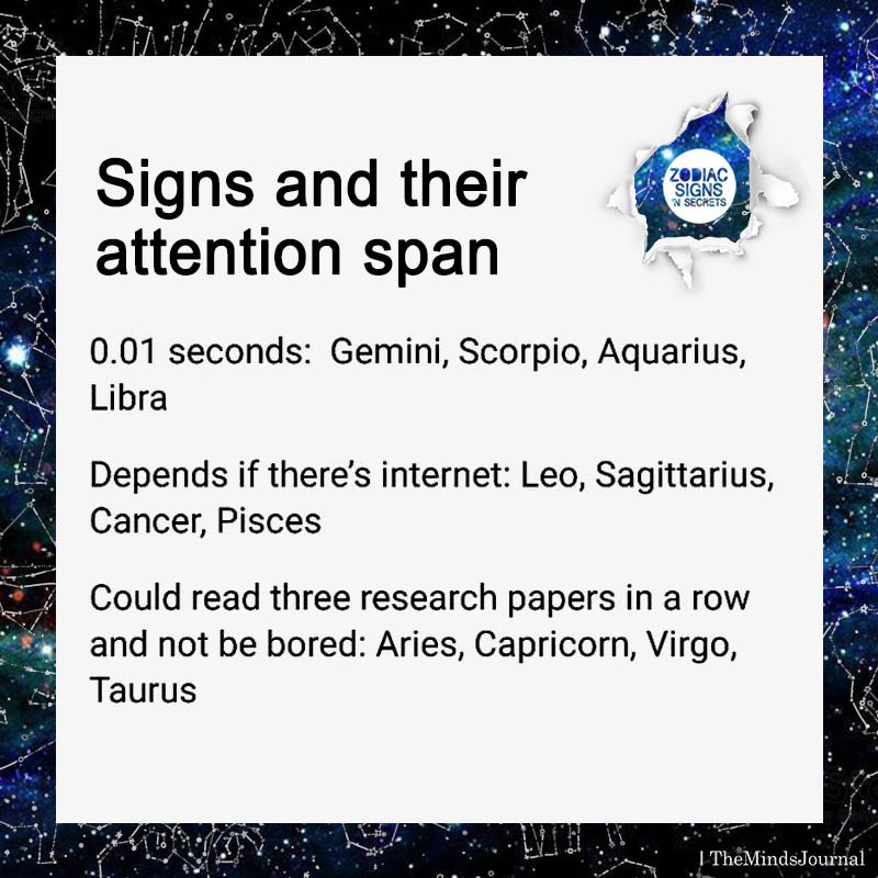 Signs And Their Attention Span