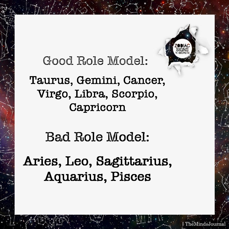 Signs As Good Role Model And Bad Role Model