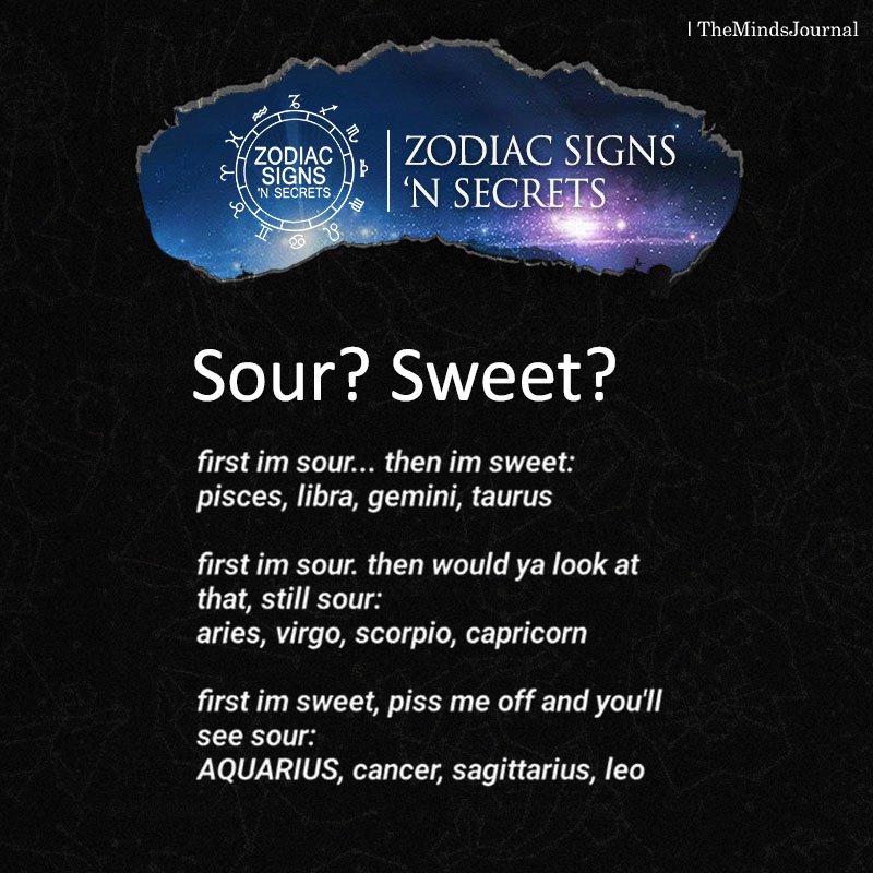 Signs As Sour Or Sweet