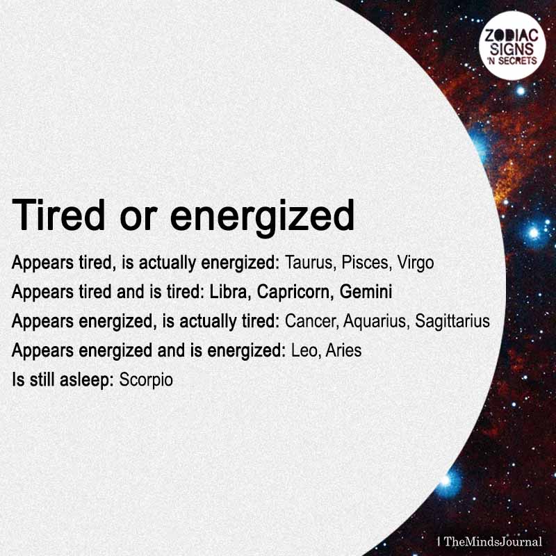 Signs As Tired or Energized
