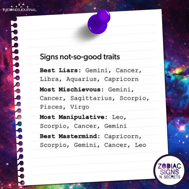 Signs’ Not-So-Good Traits