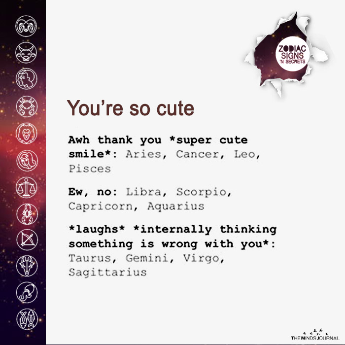 Signs On “You’re so cute”