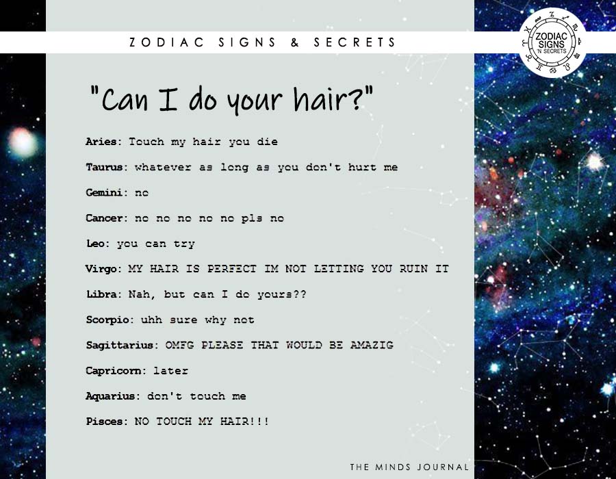 Signs’ Reactions On ‘Can I do your hair?’