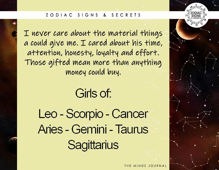 Signs That Never Care About Material Things