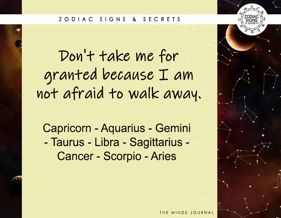 Signs That Not Afraid To Walk Away