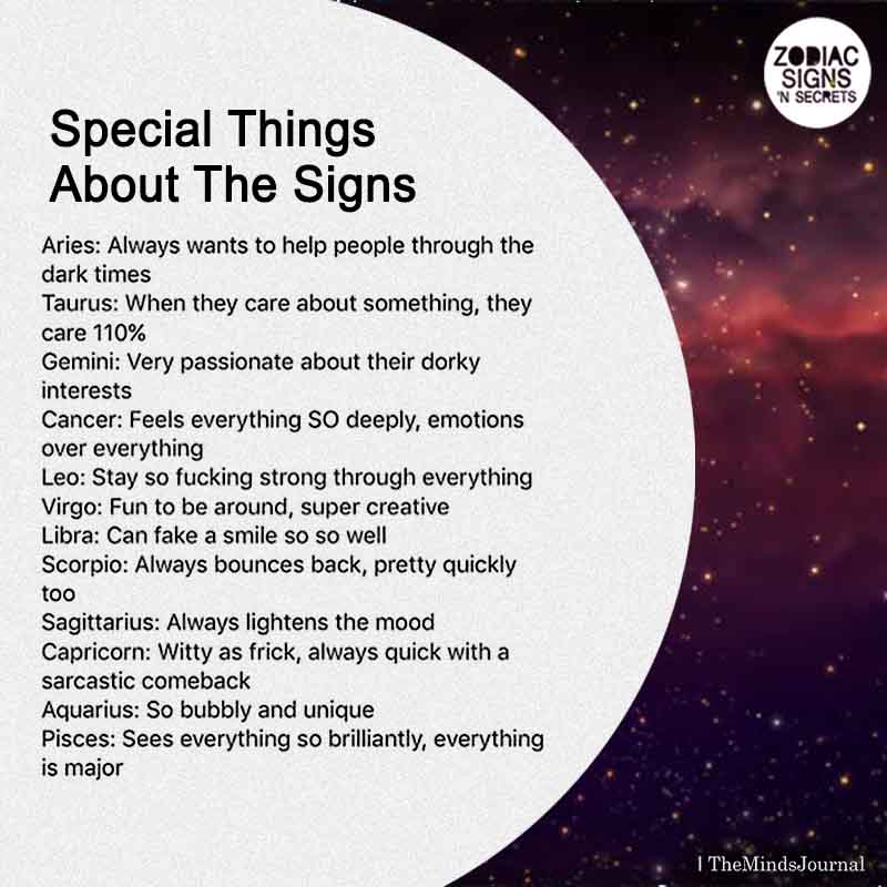 Special Things About The Signs