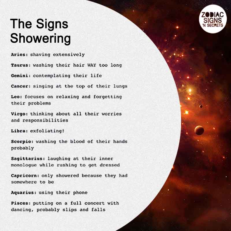 The Signs Showering