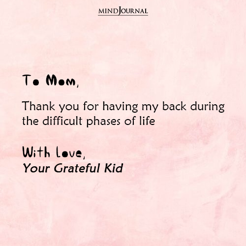 To Mom With Love grateful kid