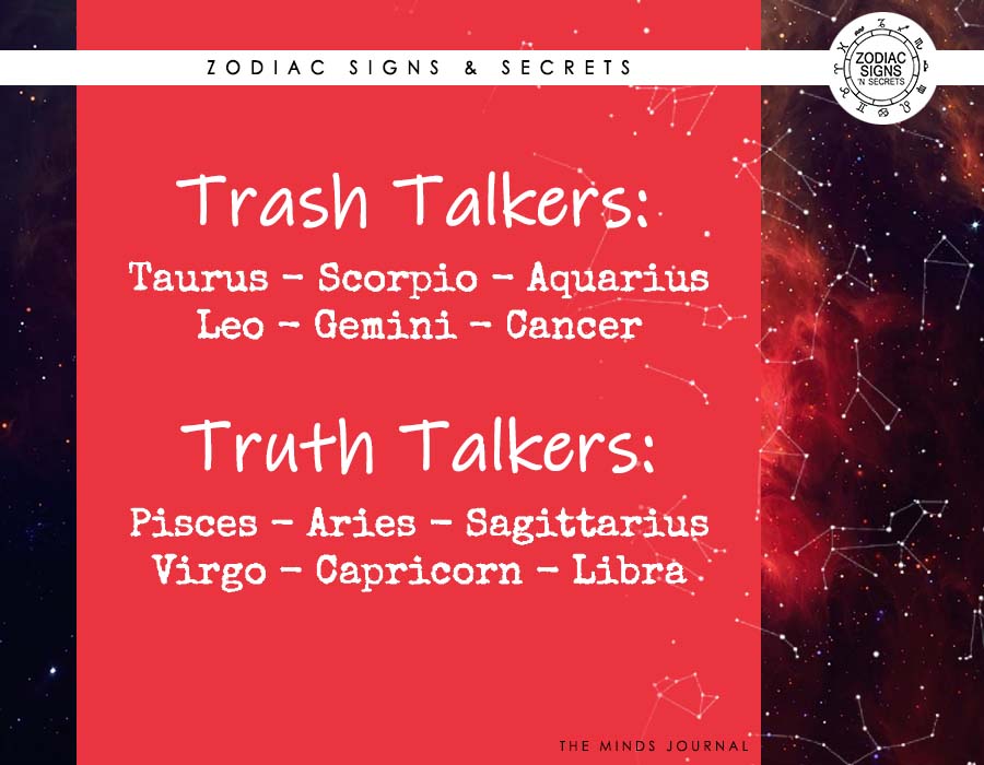 Signs As ‘Trash Talkers’ vs ‘Truth Talkers’