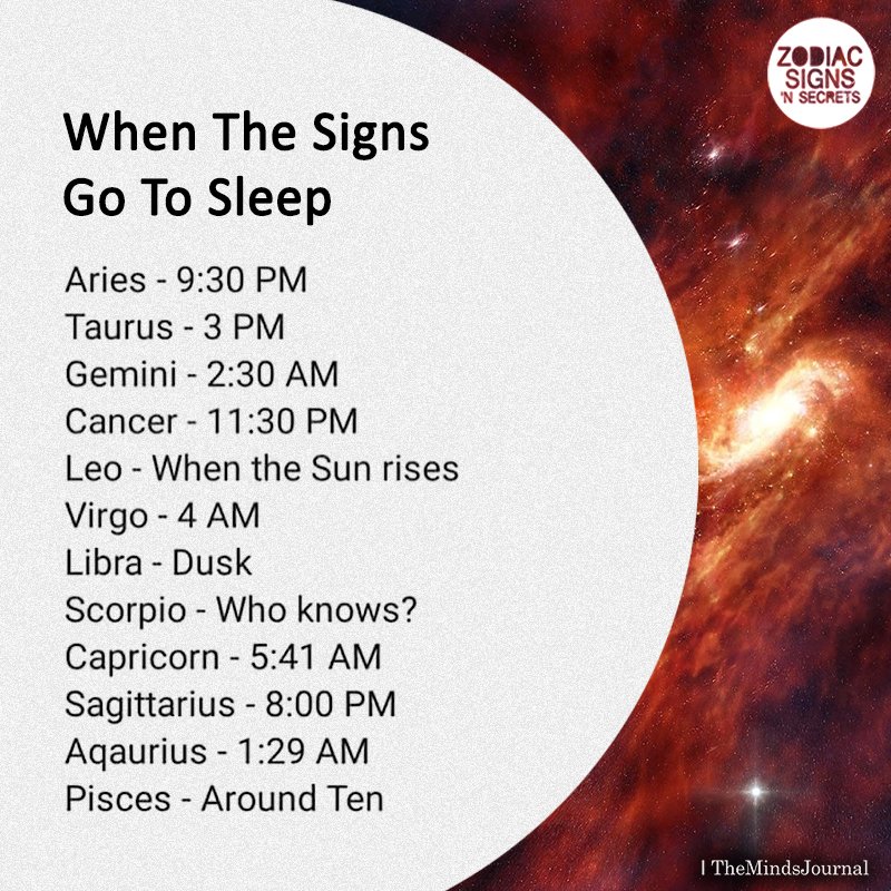 When The Signs Go To Sleep