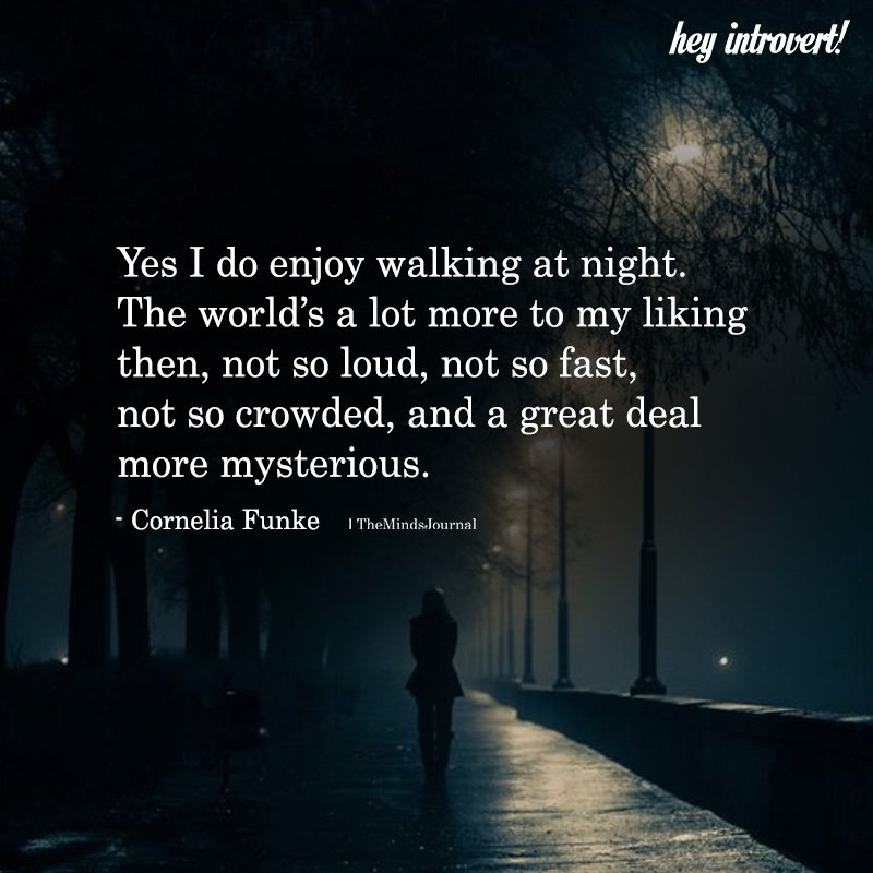 Yes I Do Enjoy Walking At Night