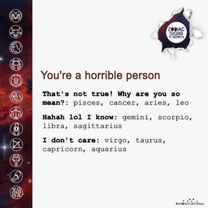 Signs Reacts On ‘You’re a horrible person’