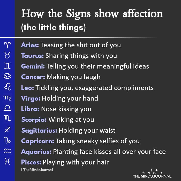 How the Signs Show Affection