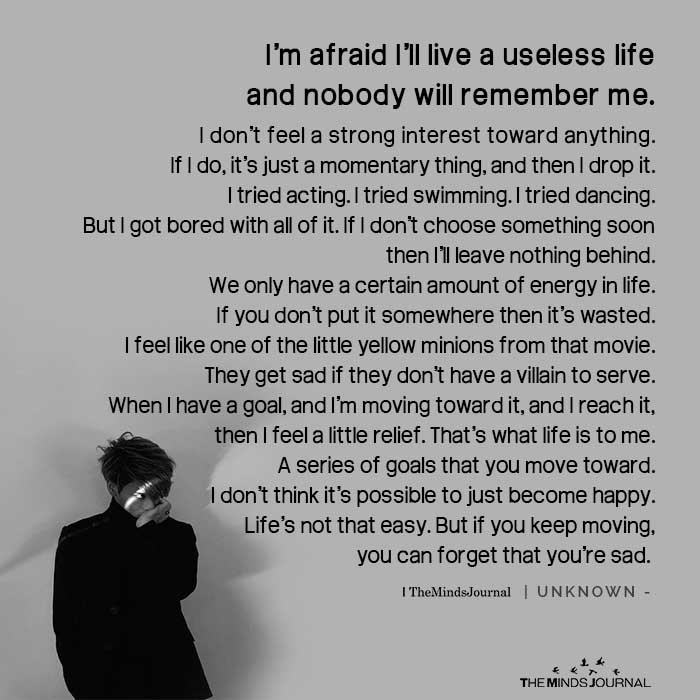If You Are Afraid of Yourself