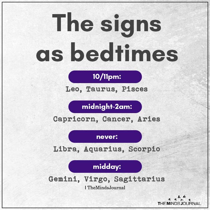 The Signs As Bedtimes