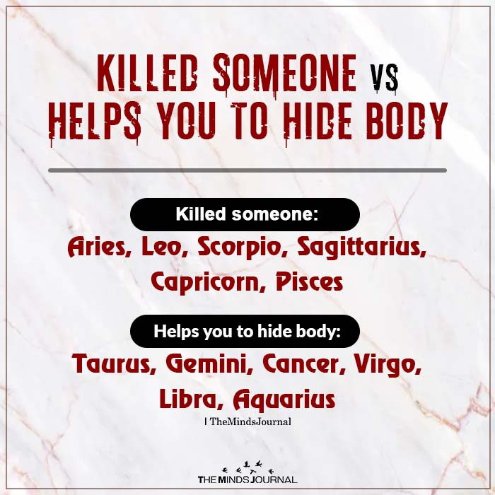 Killed Someone Vs Helps You To Hide Body