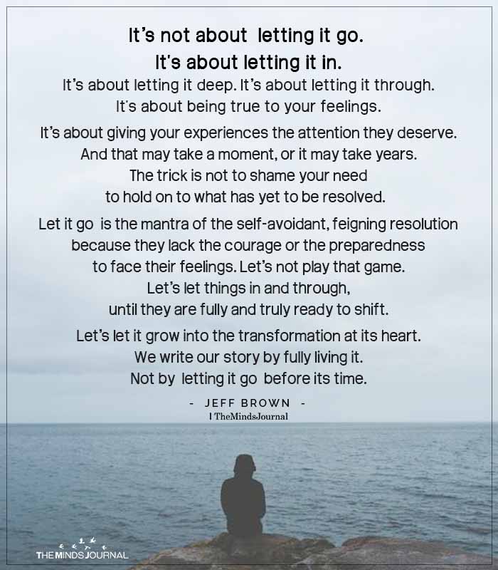 It’s Not About Letting It Go