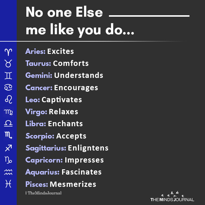 No one Else Me Like You Do