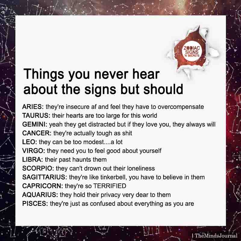 Things You Never Hear About The Signs But Should