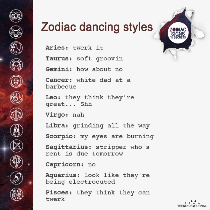 Zodiac Dancing Styles