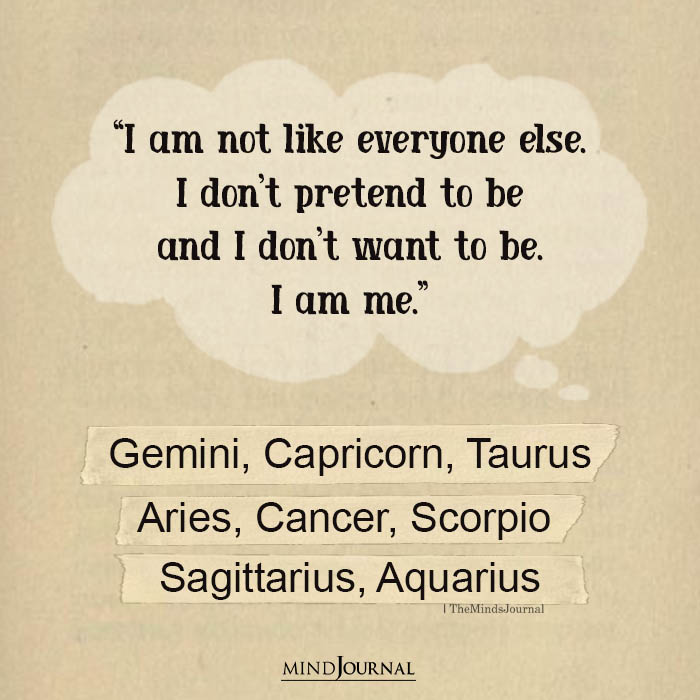 I Am Not Like Everyone Else